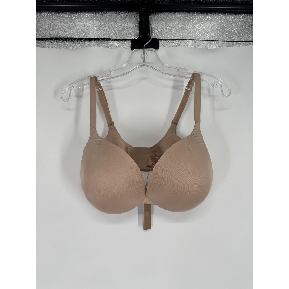 SKIMS Ultimate Push Up‎ Plunge Bra Womens Size 36DDD Mica Tan Padded Underwired